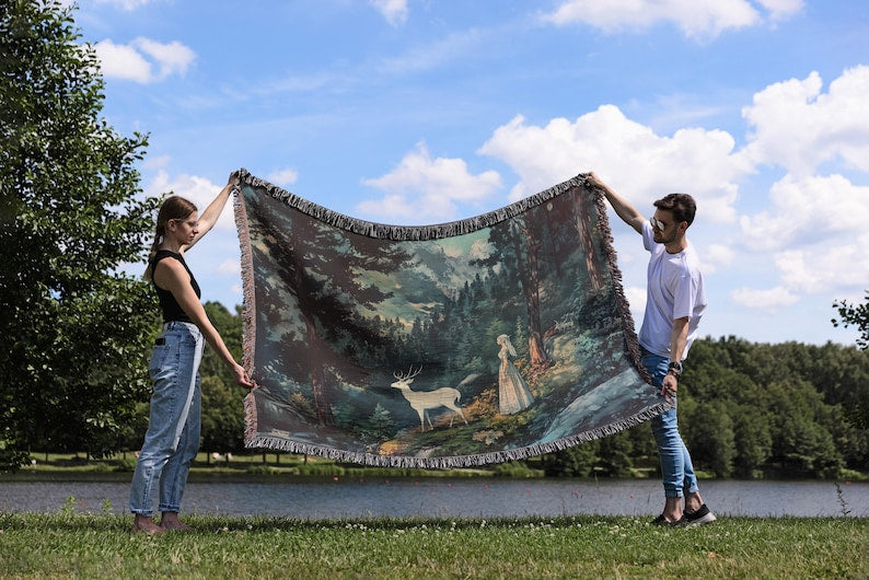 Celaena Sardothien Stag Horizontal Woven Throw Blanket