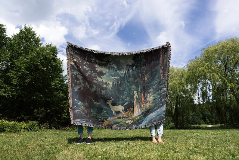 Celaena Sardothien Stag Horizontal Woven Throw Blanket
