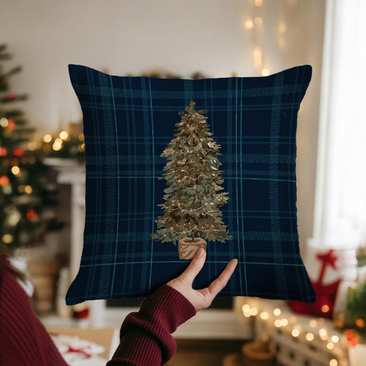 Christmas Tree Plaid Pillow