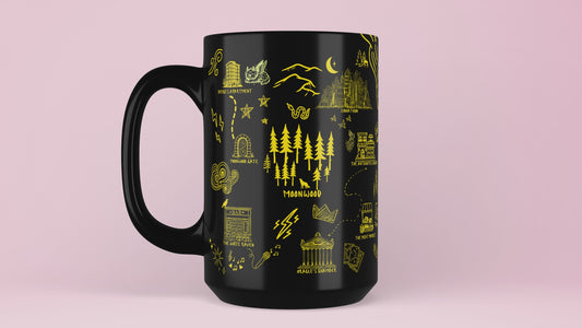 Black Crescent City Map Mug