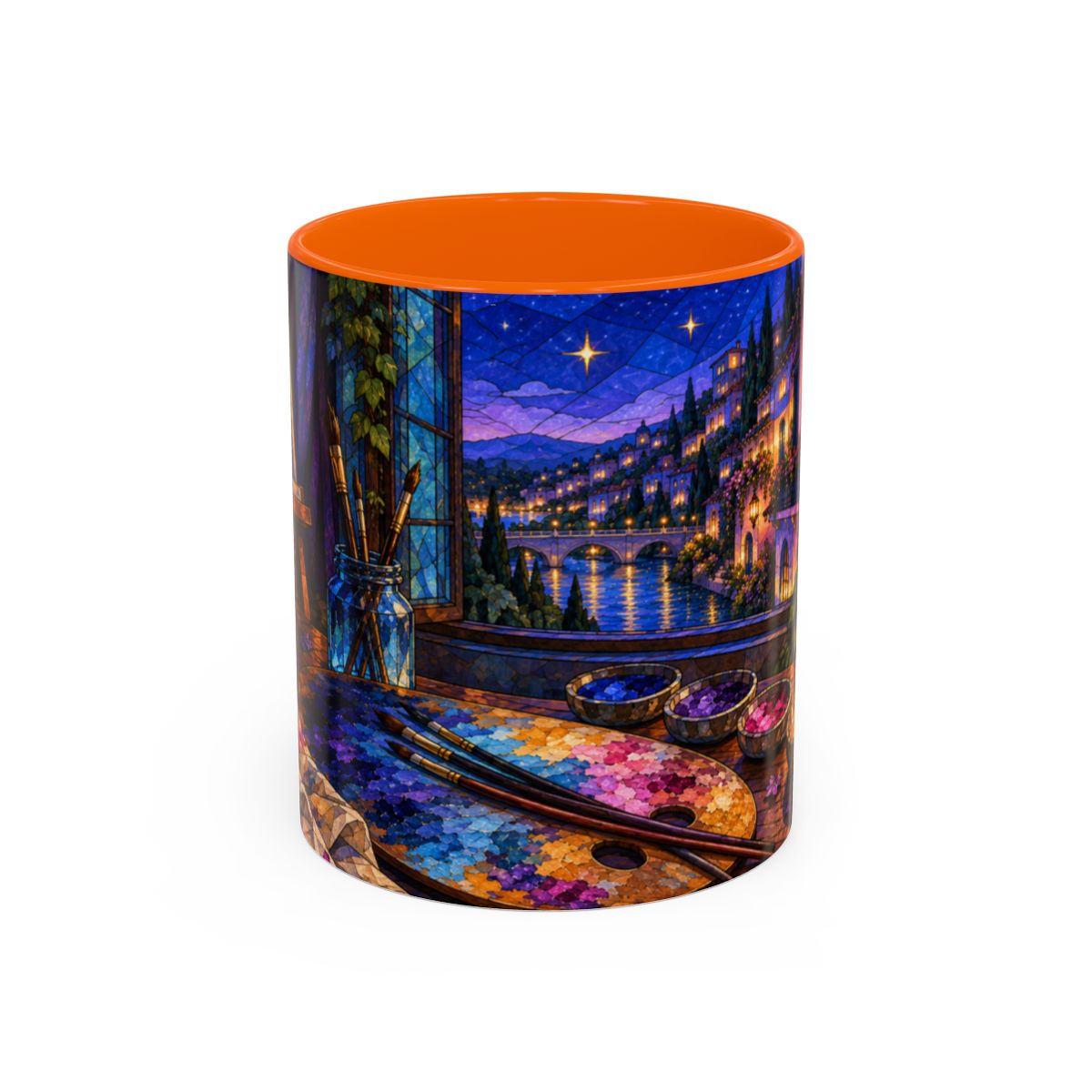 Orange mug, front