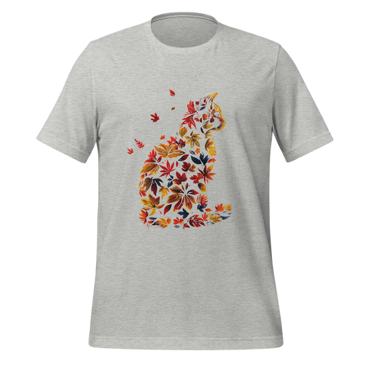"Autumn Leaves Cat" Cottagecore Tee - MagicMerchEmporium