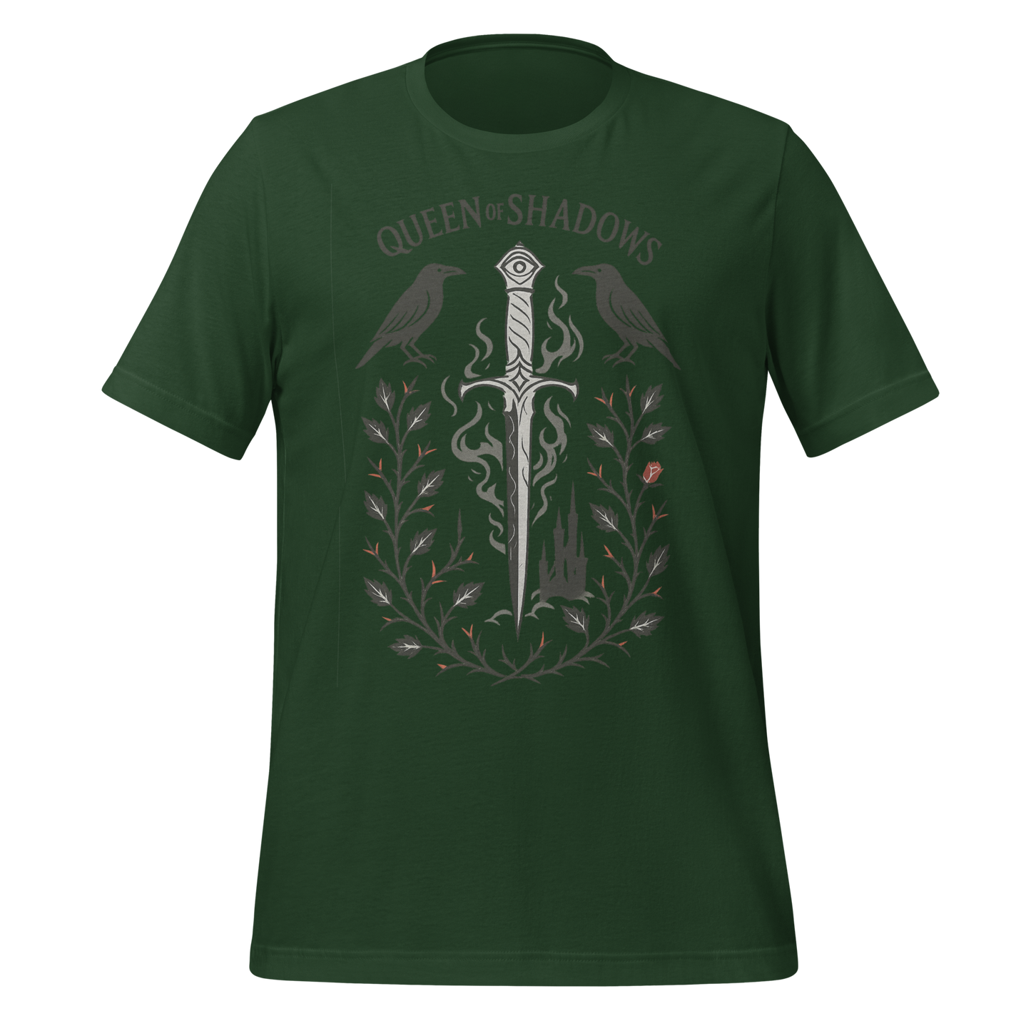 Queen of Shadows With Ravens And Sword Tee
