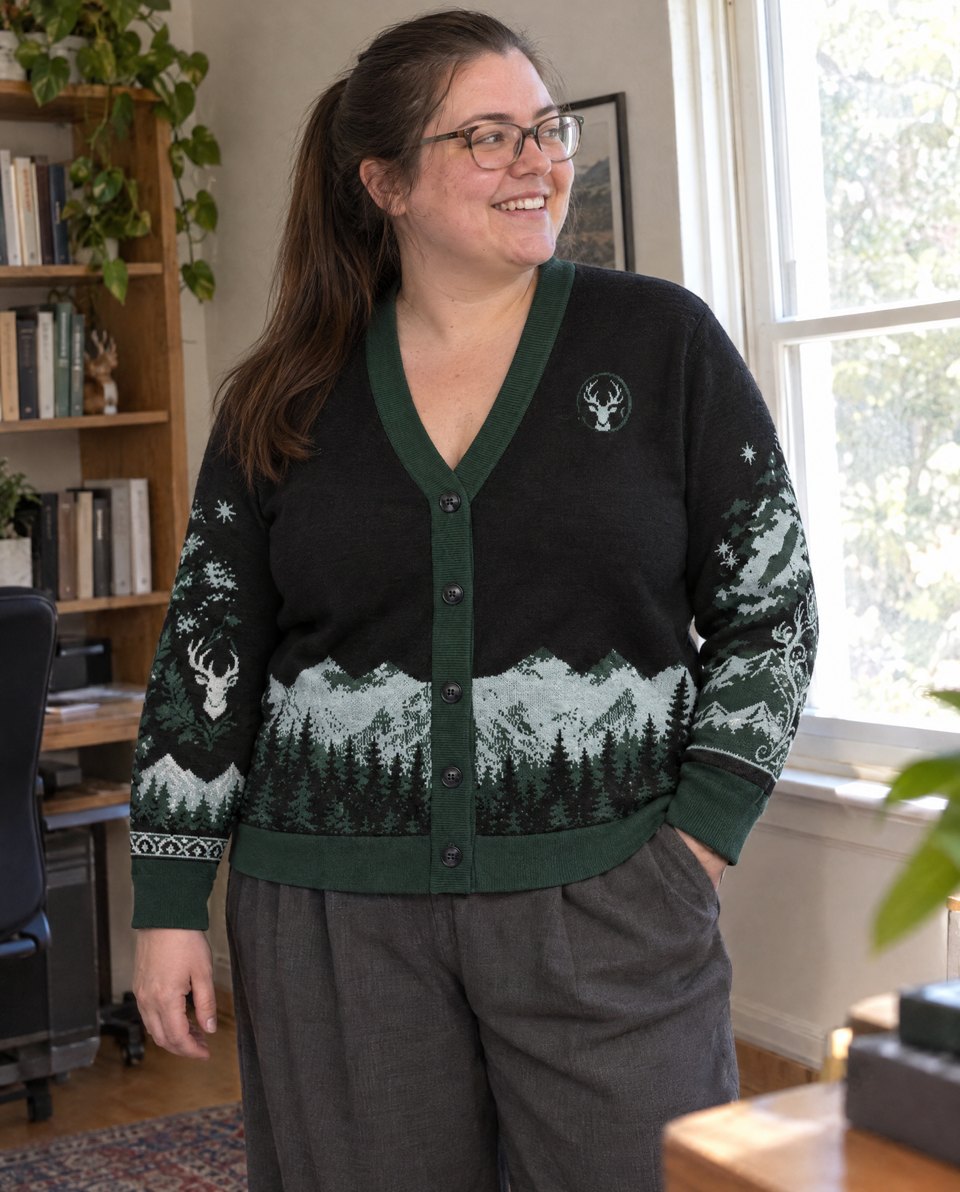 Knitted Cardigan worn in size 2XL