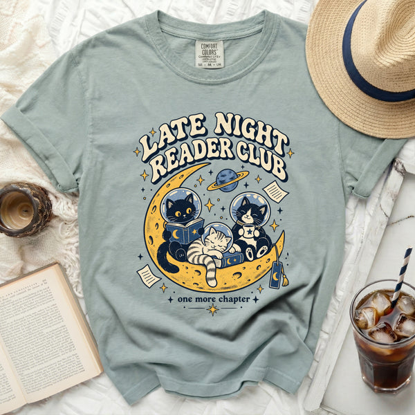 Late Night Reader Tee in Bay