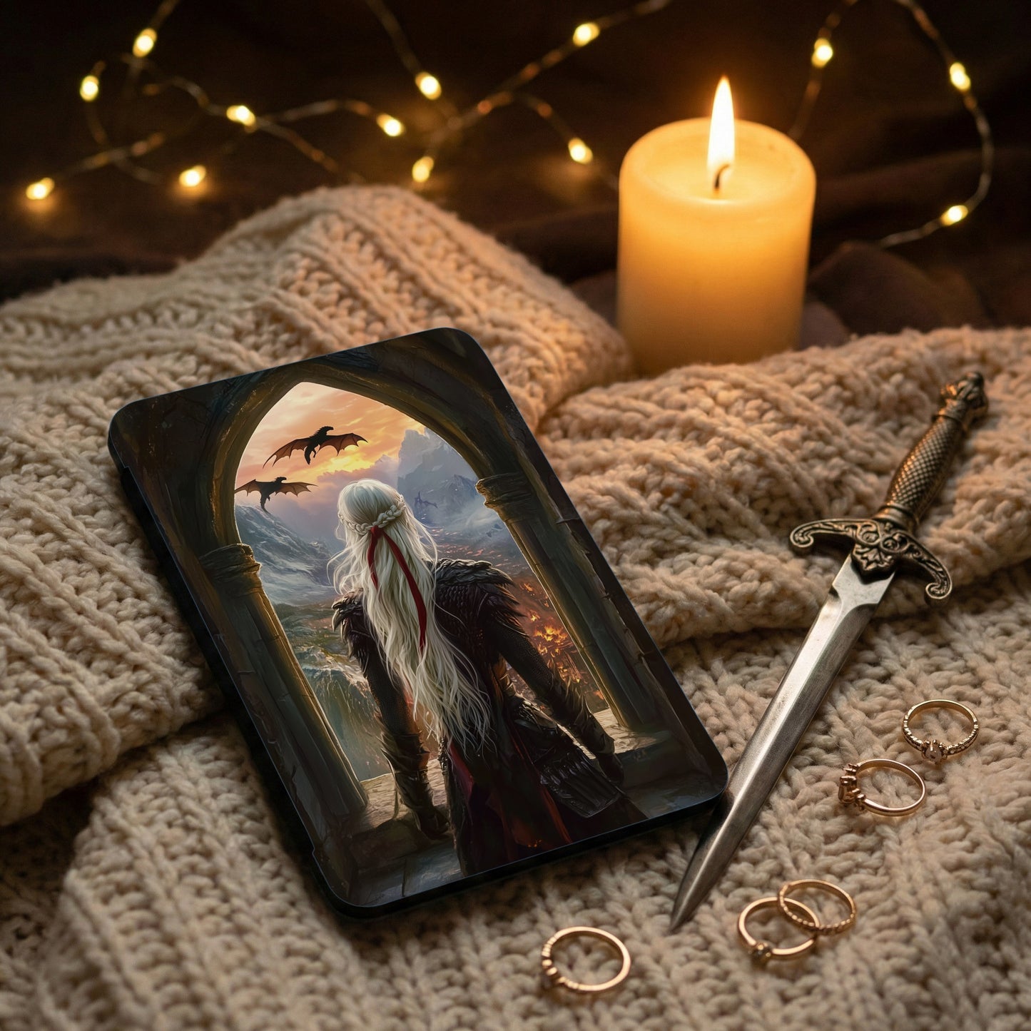 White Haired Queen Dragons Fantasy View Tablet Case product type