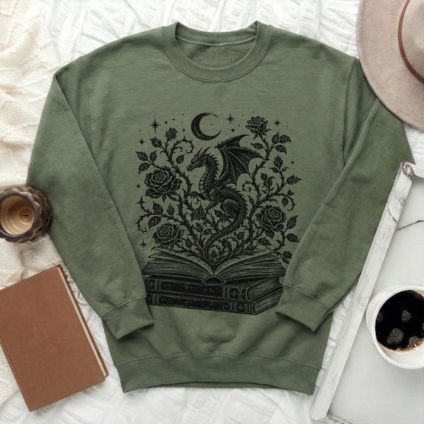 Mystical Dragon Sweatshirt in Military Green