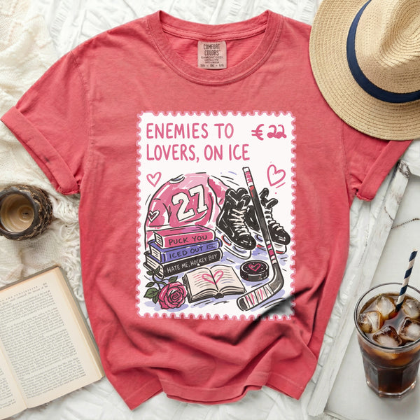 Enemies to Lovers Hockey Romance Tee in Watermelon