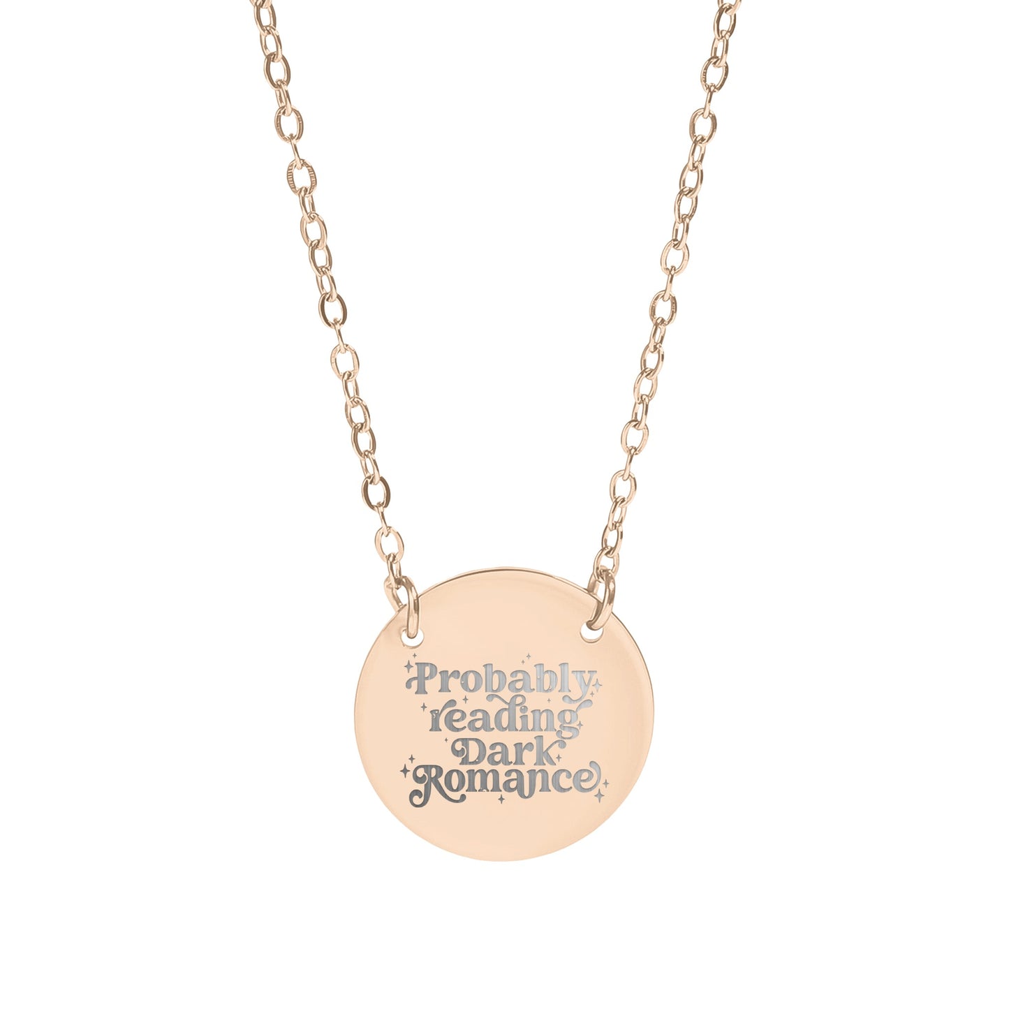Probably Reading Dark Romance Engraved Necklace