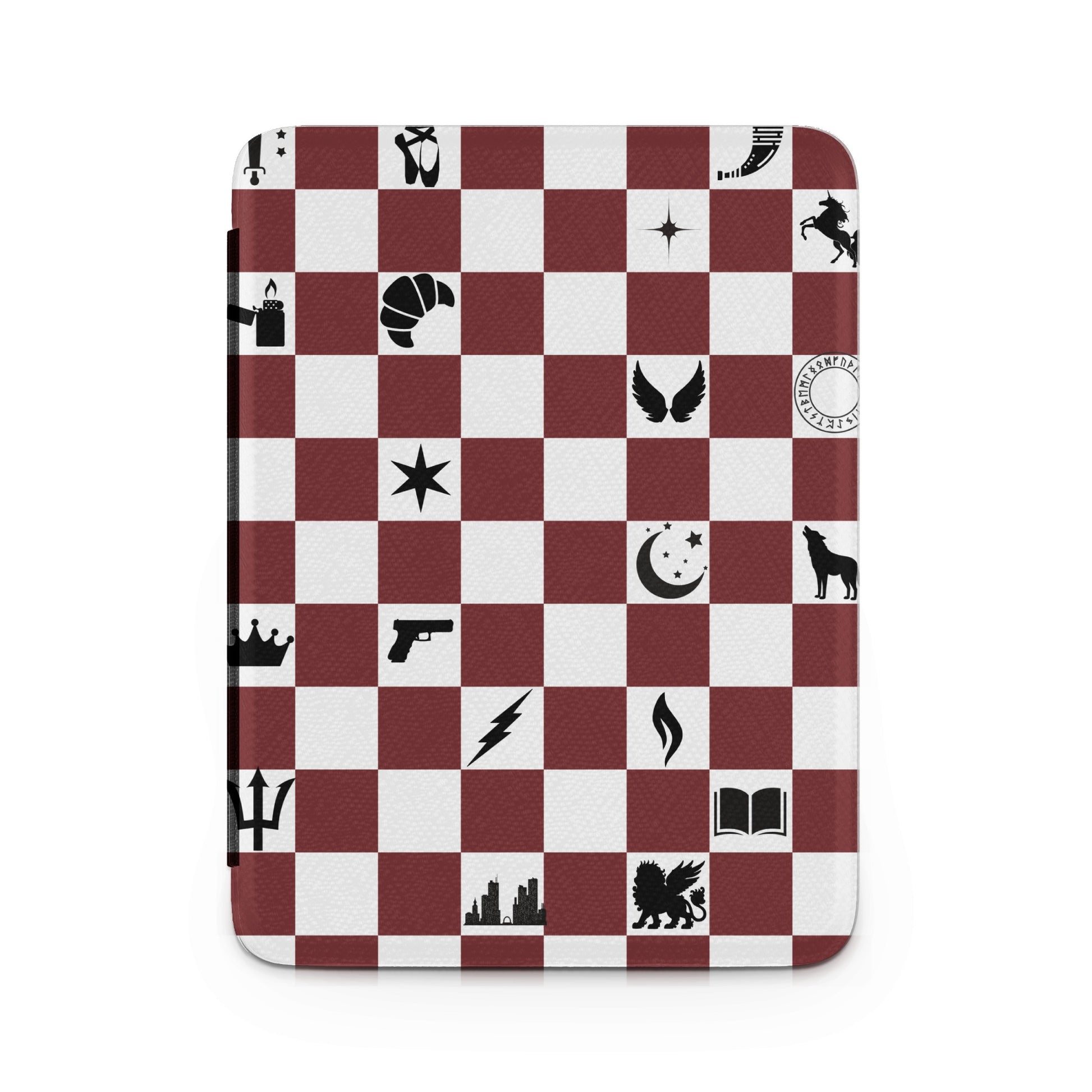 Eclectic Symbol Maroon White Checkerboard Design Icons product type