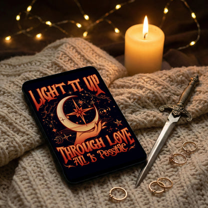 LIGHT IT UP THROUGH LOVE ALL IS POSSIBLE moon star art product type