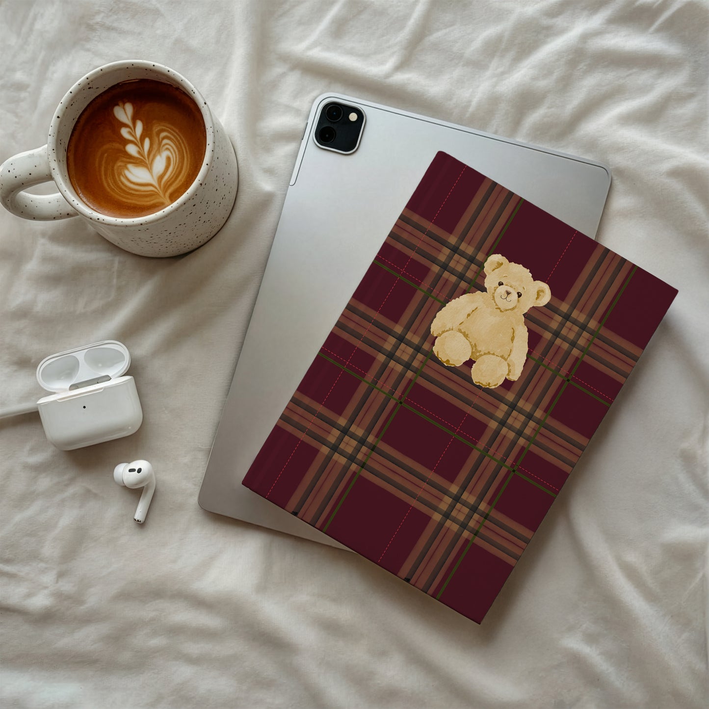 Plaid Pattern with Teddy Bear Hardcover Product