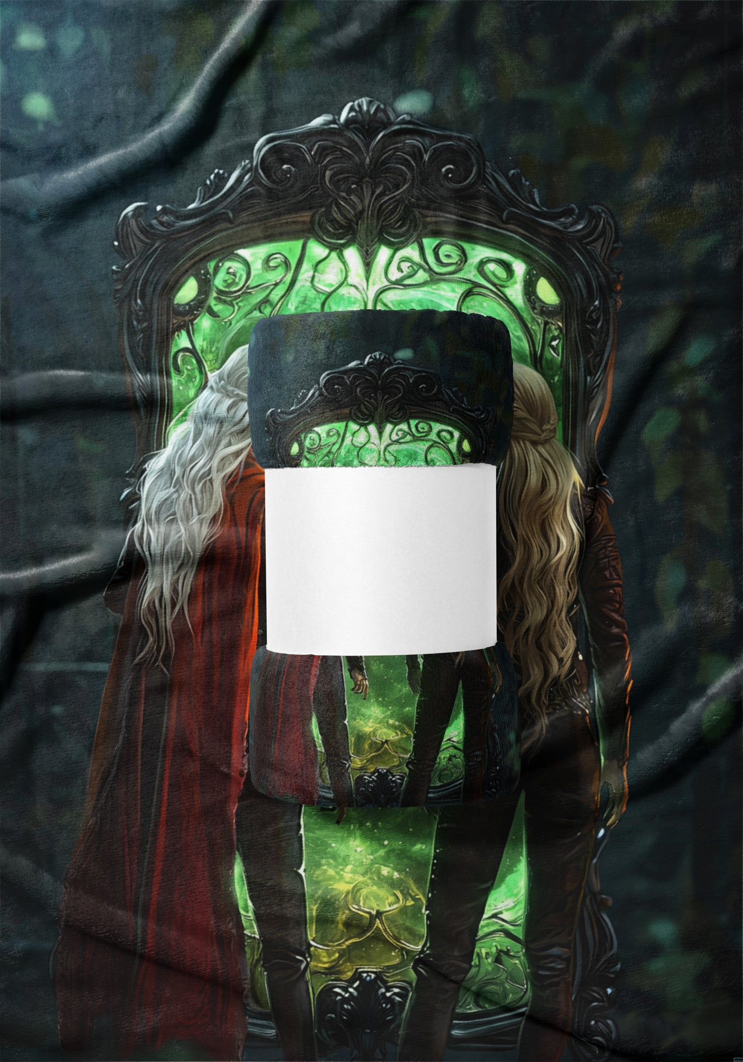 Enchanting Fantasy Art Green Portal Themed Blanket