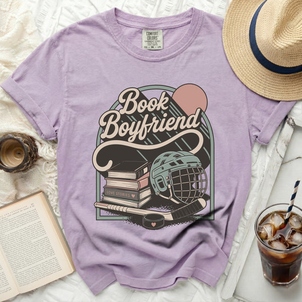 Book Boyfriend Hockey Love Tee in Orchid