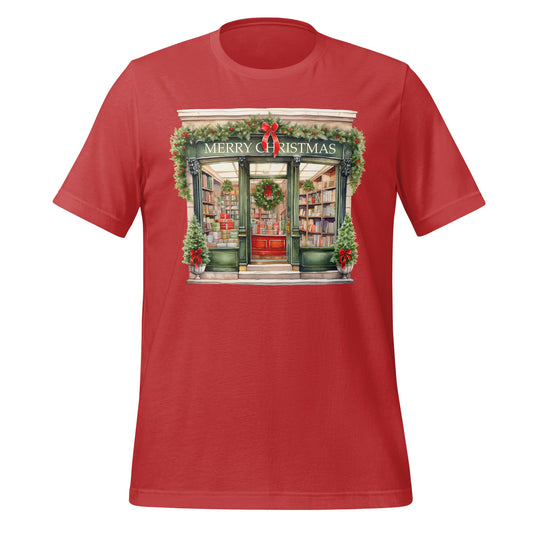 Merry Christmas Bookstore Scene T-Shirt