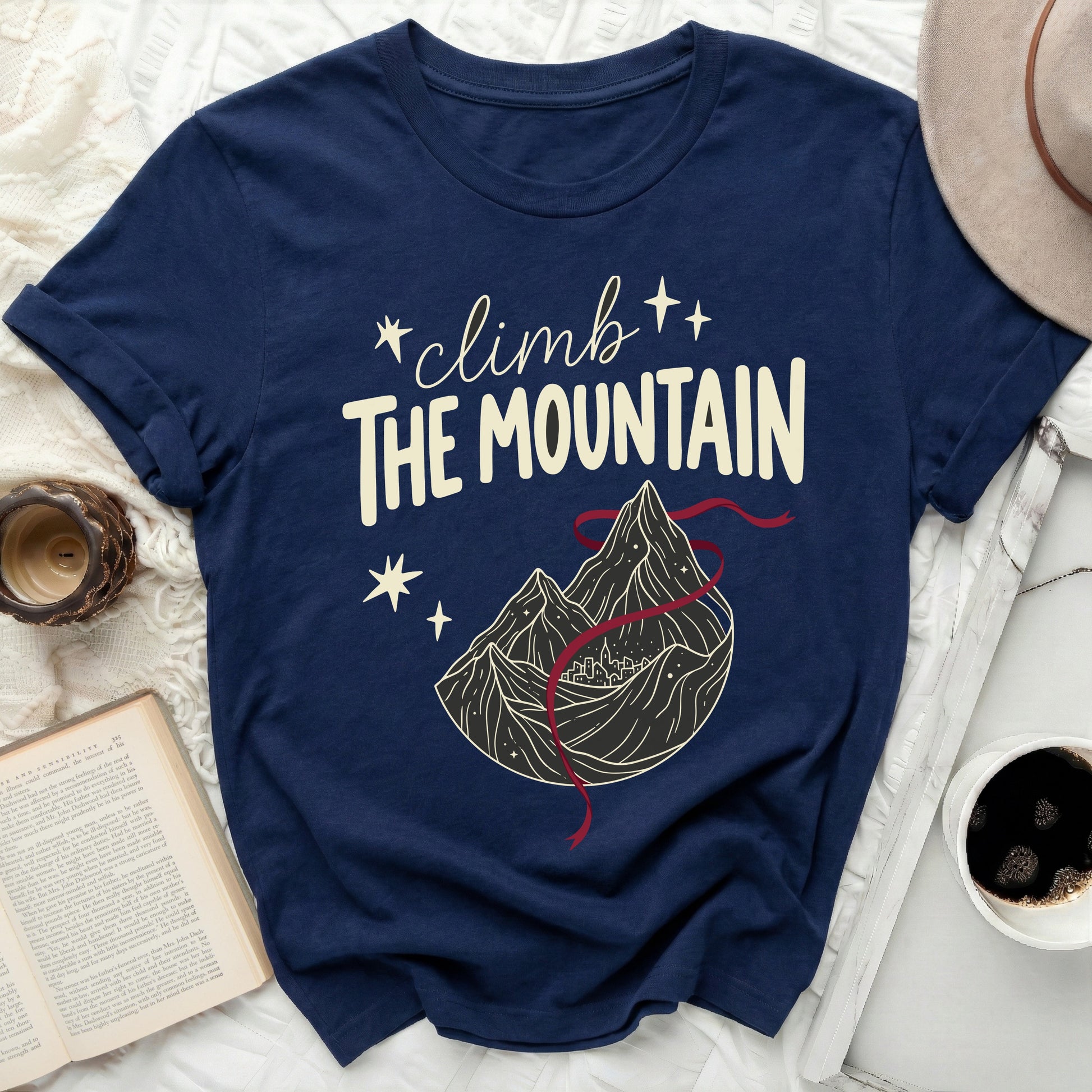 climb THE MOUNTAIN graphic adventure t-shirt product type