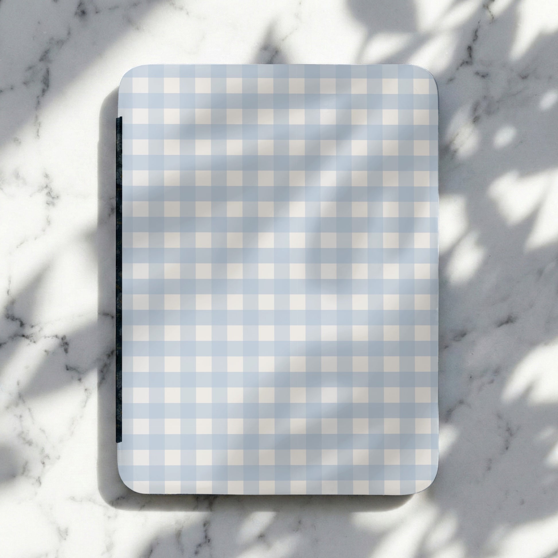 Light Blue and White Checkered Grid Pattern Notebook