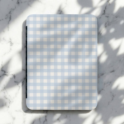 Light Blue and White Checkered Grid Pattern Notebook