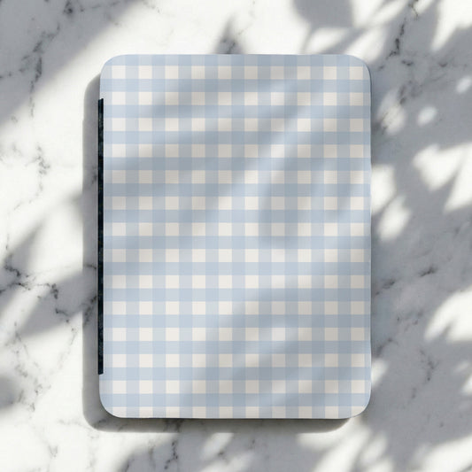 Light Blue and White Checkered Grid Pattern Notebook
