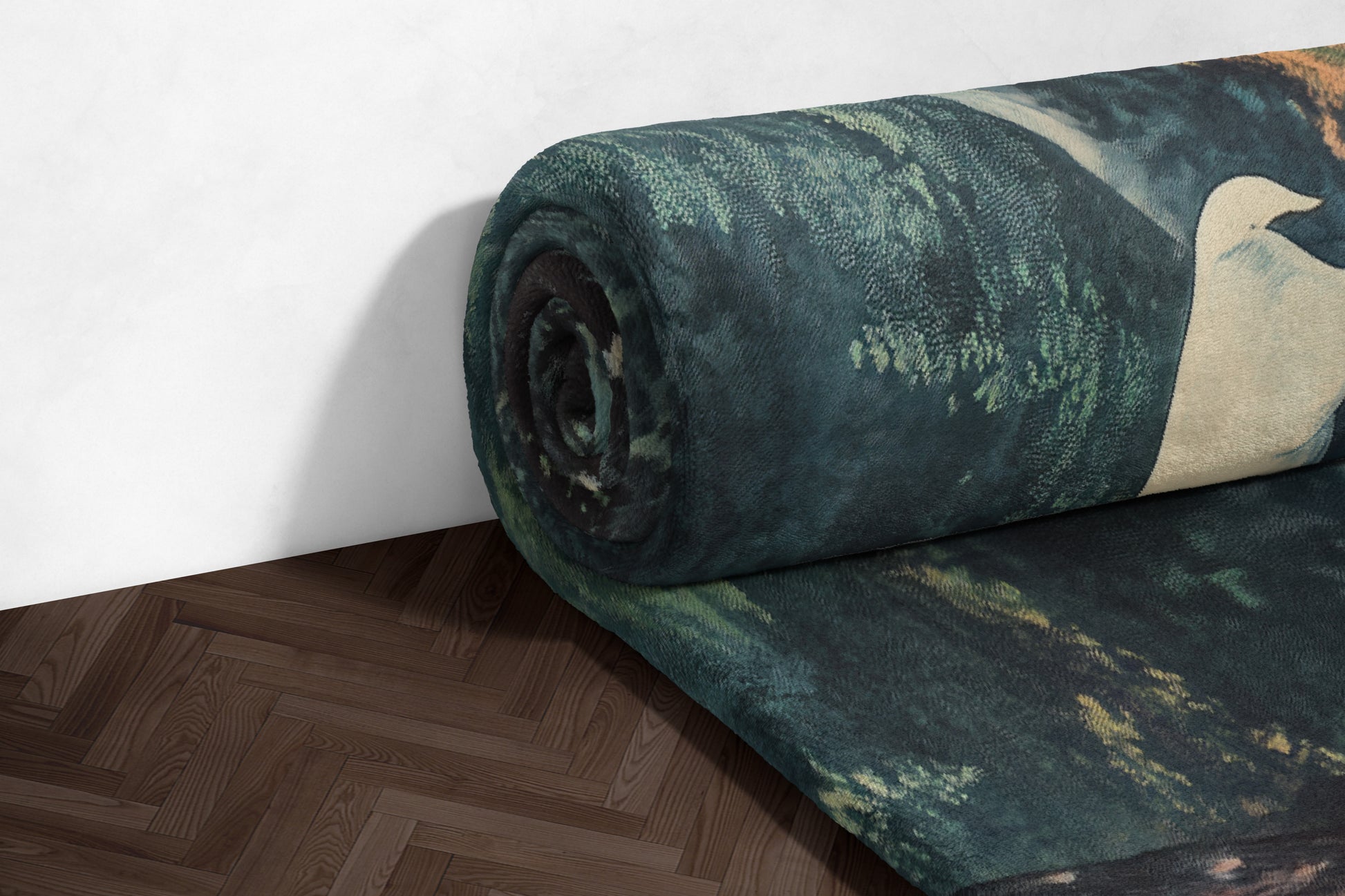 Luxurious artistic design rug with calming scenic view