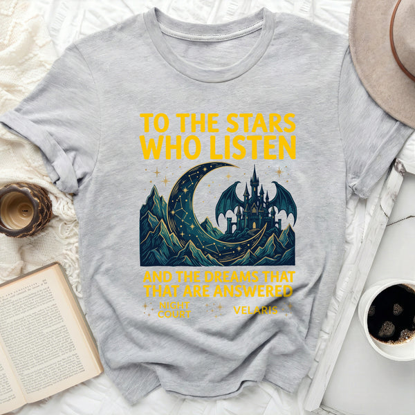 Velaris Dreamer Statement Tee in Athletic Heather