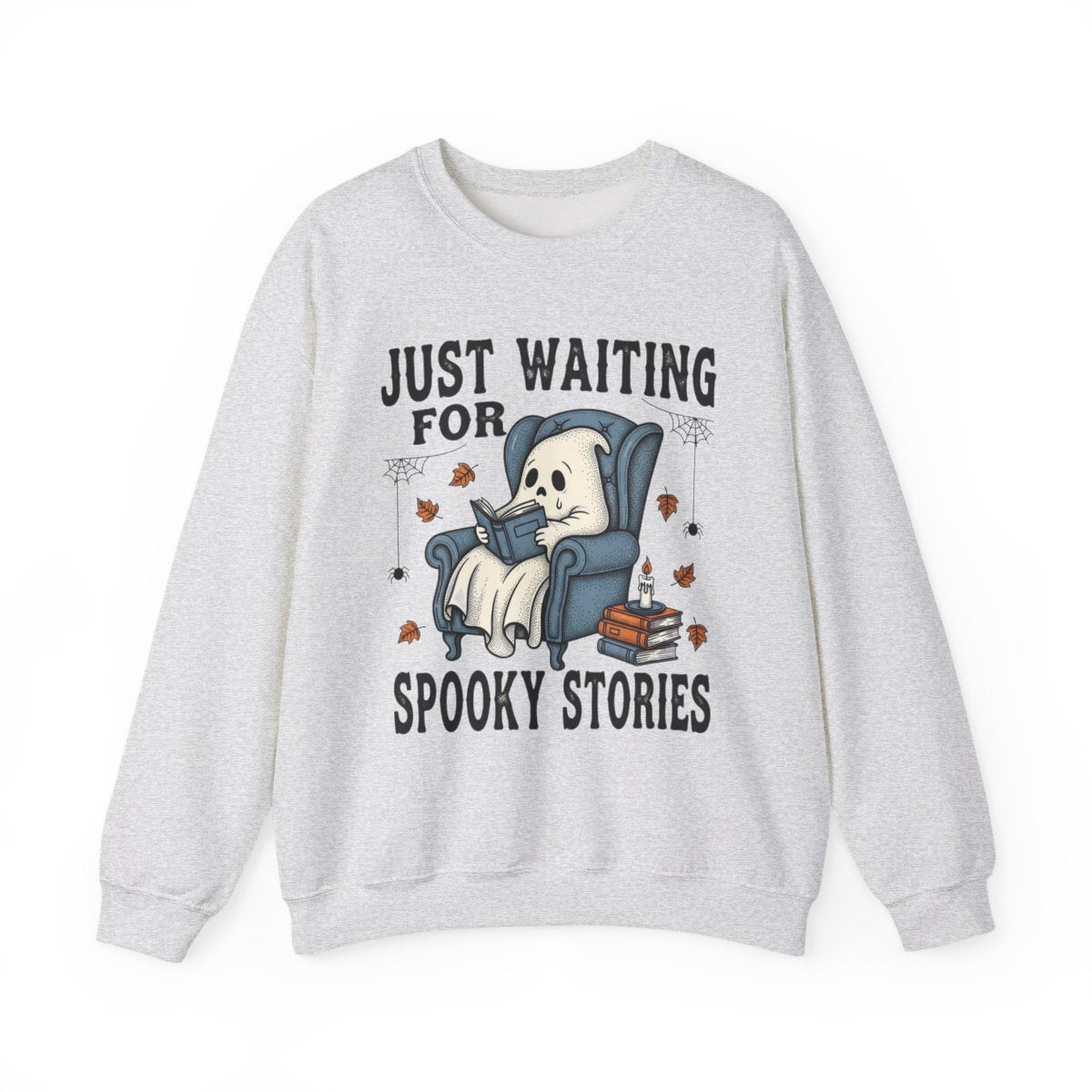 Just Waiting For Spooky Stories Ghost Book Reader Sweatshirt - MagicMerchEmporium