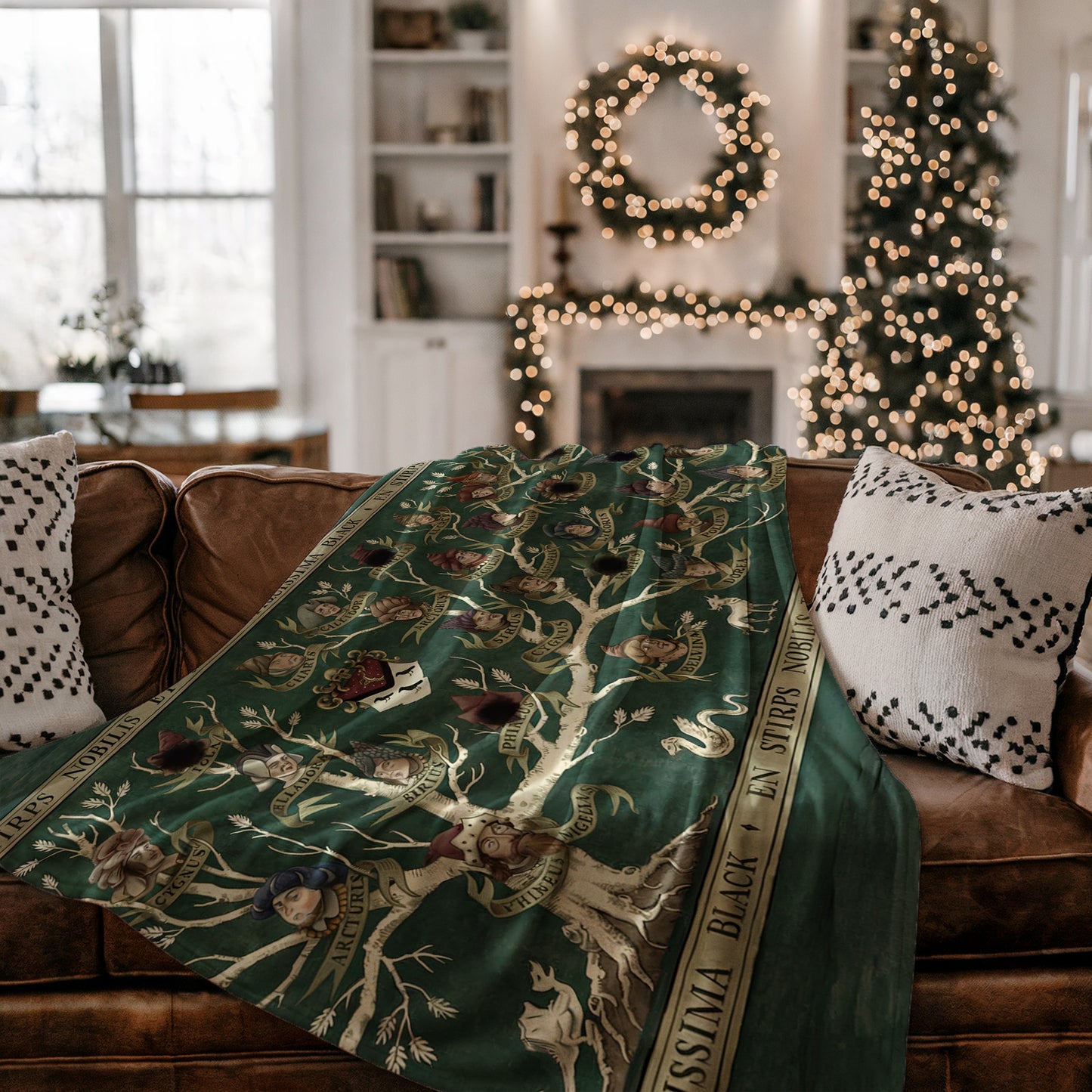 Magical Family Tapestry with Wizarding Illustrations Decor