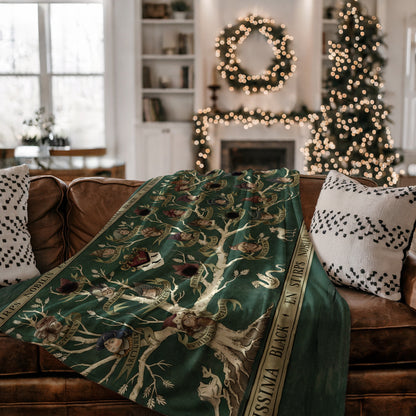 Magical Family Tapestry with Wizarding Illustrations Decor