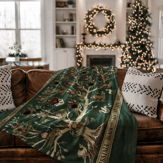 Magical Family Tapestry with Wizarding Illustrations Decor