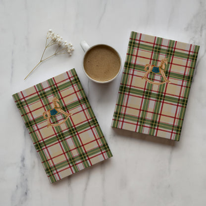 Plaid Rocking Horse Design Hardcover Journal