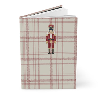 Festive Nutcracker Soldier Plaid Print Hardcover Notebook
