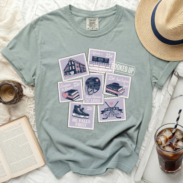 Pucks & Plot Twists Tee in Bay