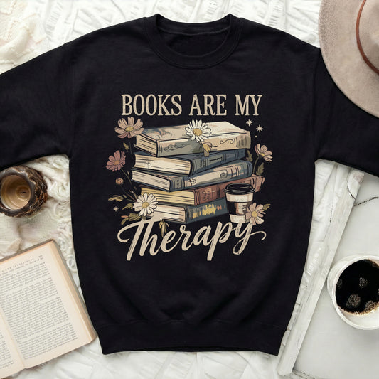 Books Are My Therapy Cozy and Stylish Clothing Item
