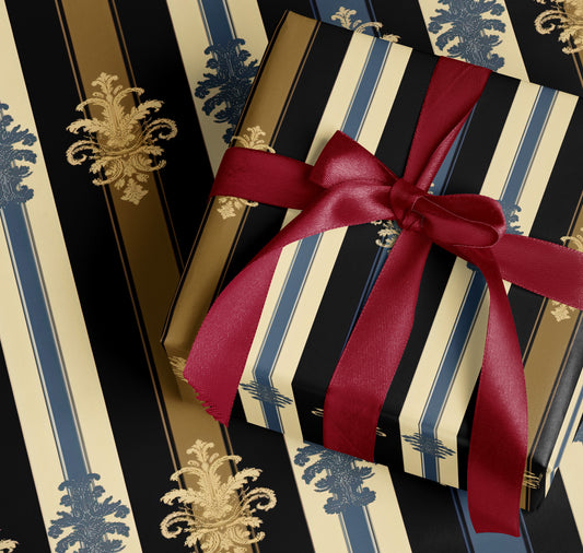 Elegant Decorative Striped Gift Wrapping Paper