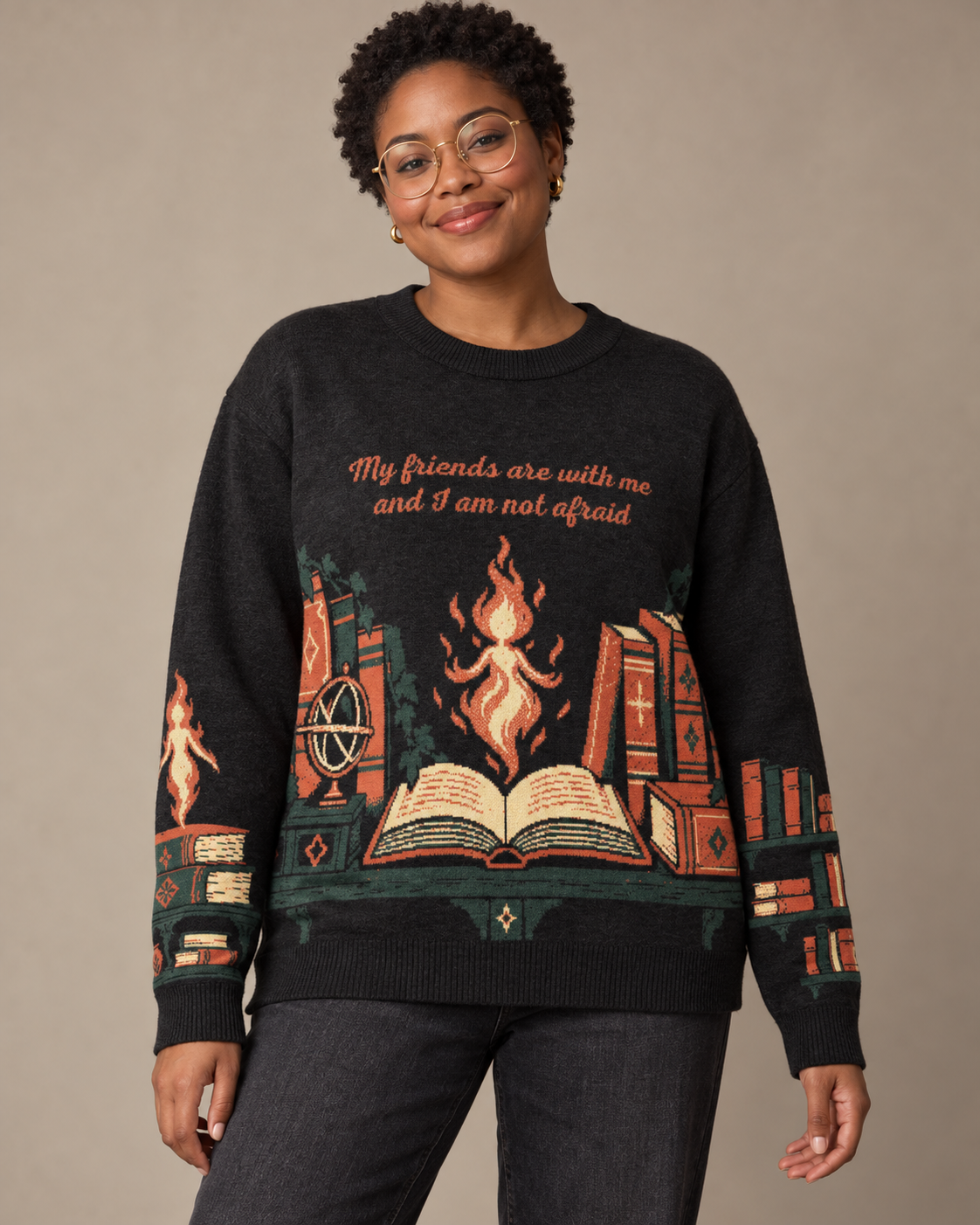 Lehabah’s Library Knitted Sweater