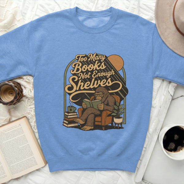 Cozy Cryptid Bookworm Sweatshirt in Carolina Blue