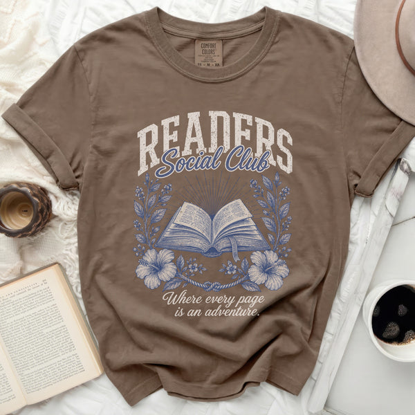 Readers Social Club Literary Tee in Espresso