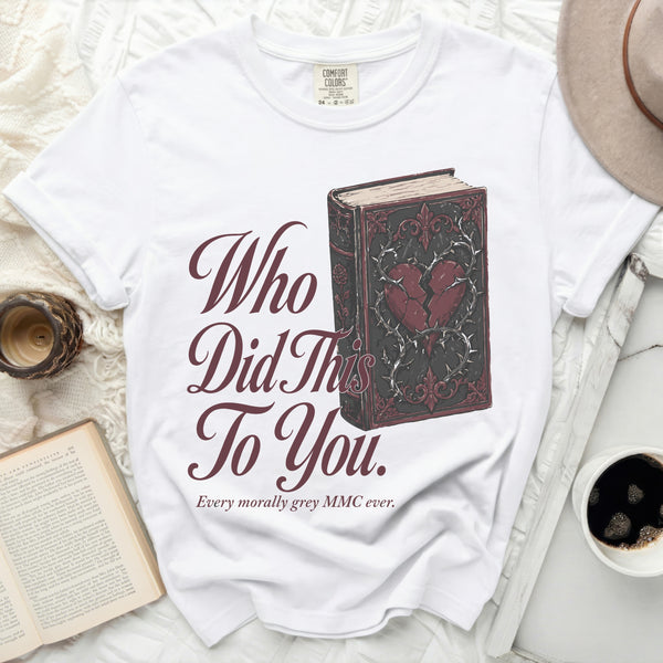 Who Did This To You? Book Tee in White