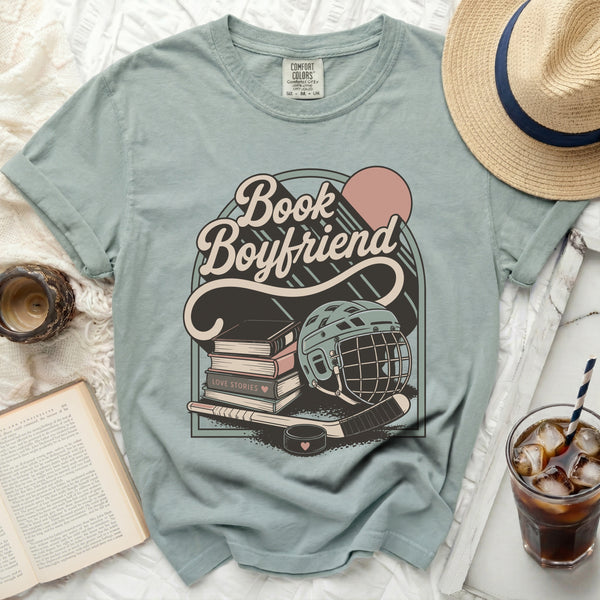 Book Boyfriend Hockey Love Tee in Bay