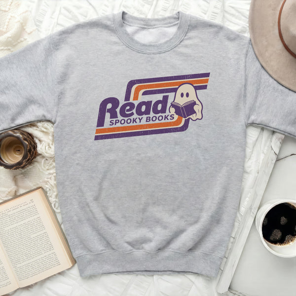 Spooky Reader Ghost Sweatshirt in Sport Grey
