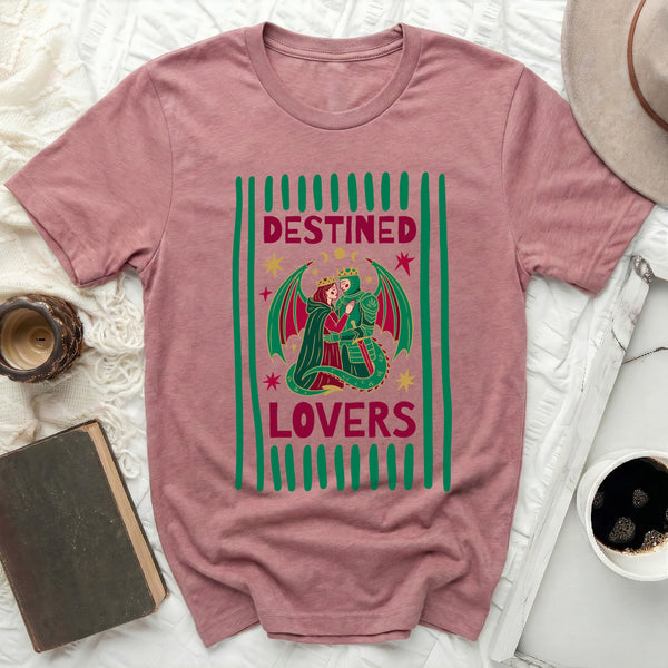Dragon-Winged Lovers Tee in Heather Mauve