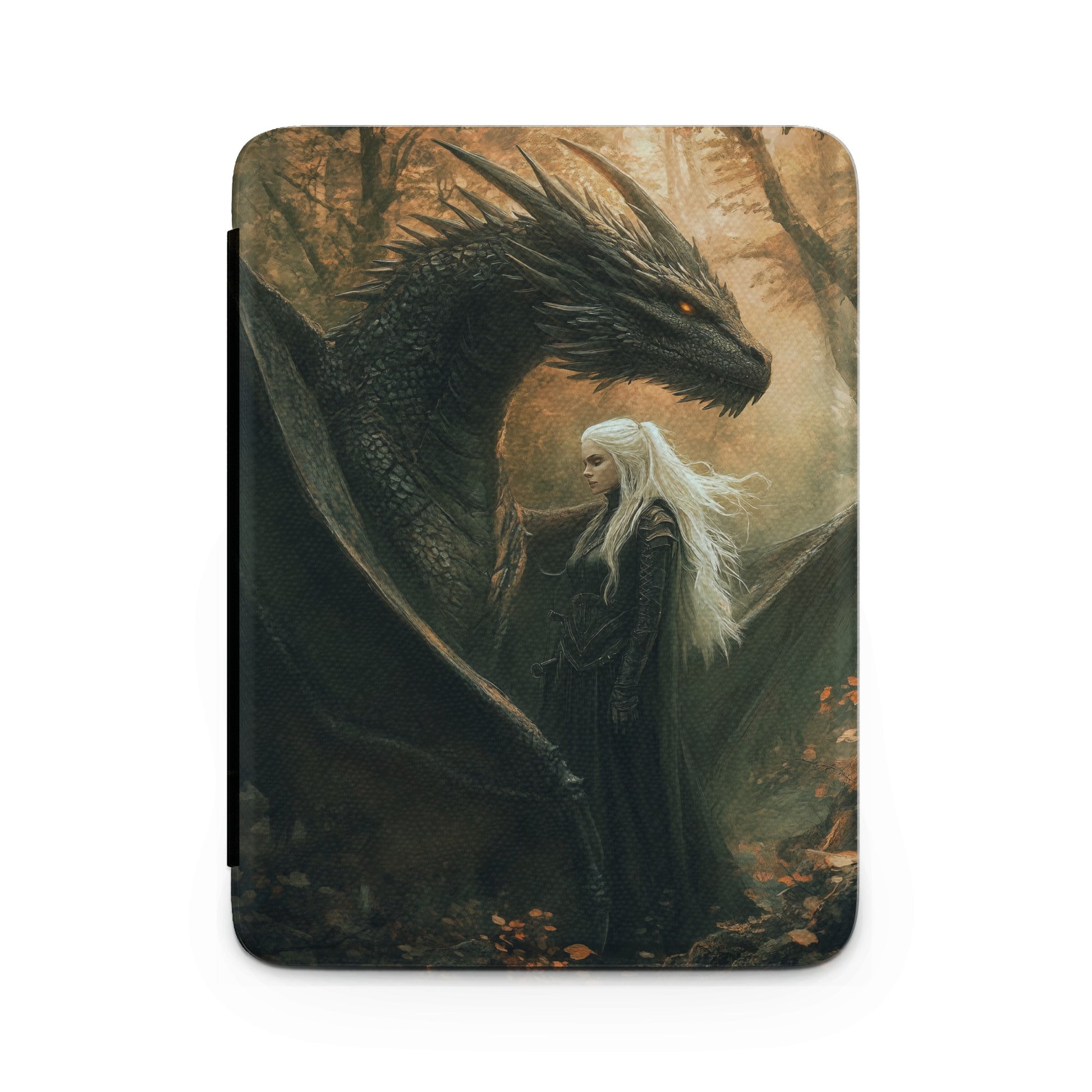 Dark Dragon White Haired Woman Fantasy Forest Artwork product type