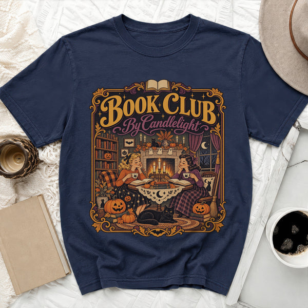 Candlelight Book Club Tee in True Navy