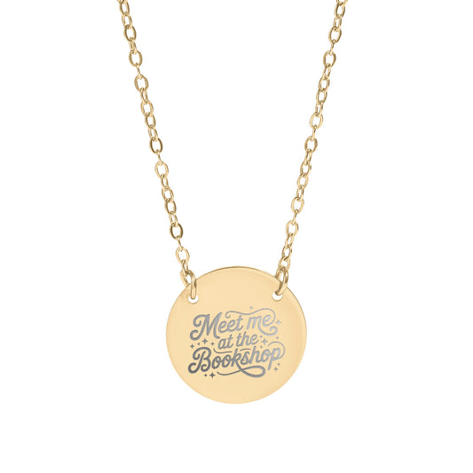 Meet Me at the Bookshop Engraved Necklace Product