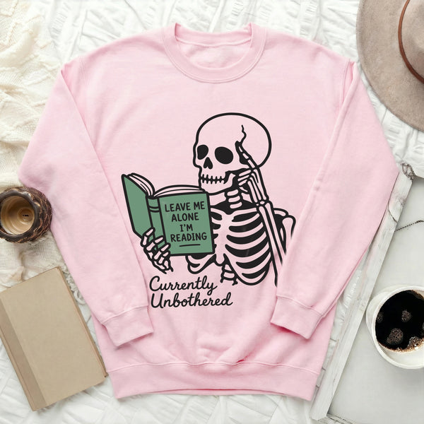 Unbothered Reader Sweatshirt in Light Pink