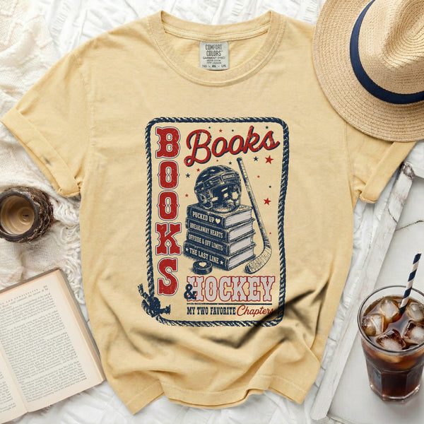 Books & Hockey Chapters Tee in Butter