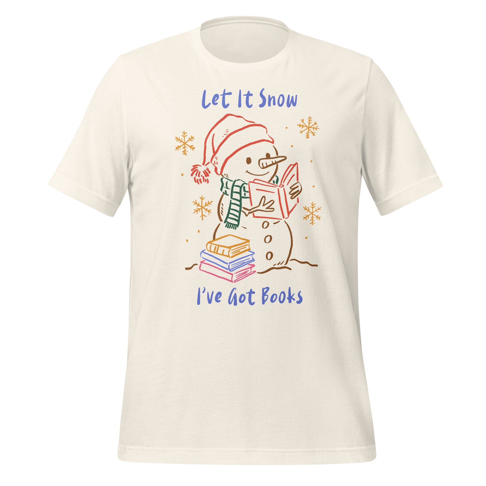 Let It Snow I've Got Books Snowman T-Shirt