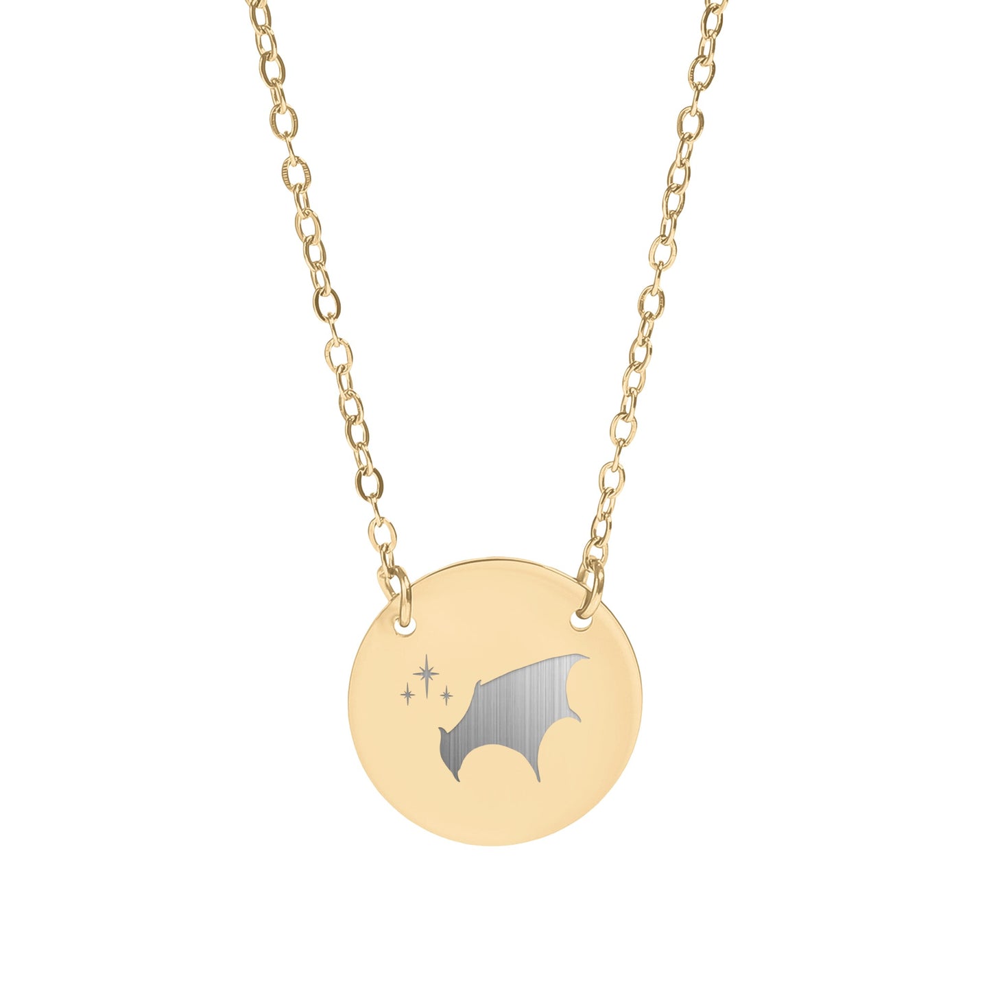 Sparkling Star and Moon Design Pendant Necklace