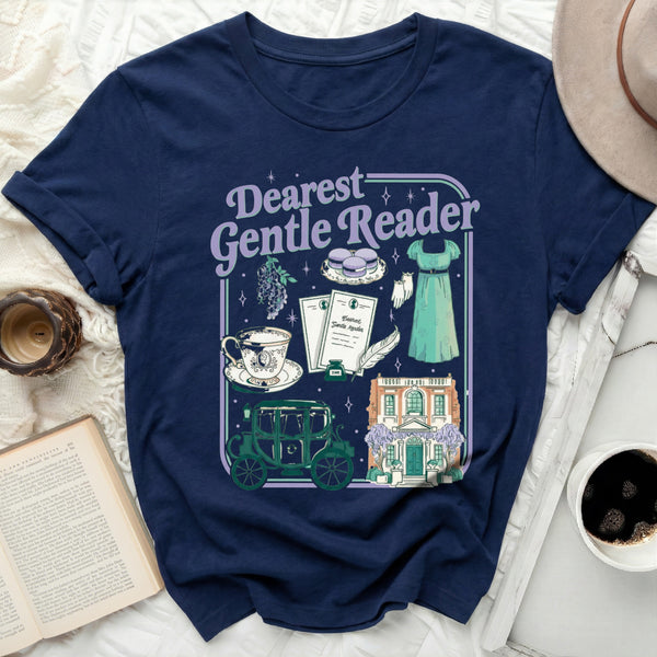 Dearest Reader Tee in Navy