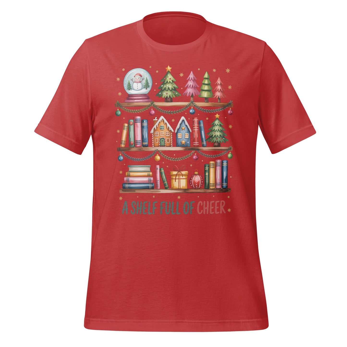 Festive Shirt with Bookshelf Christmas Design